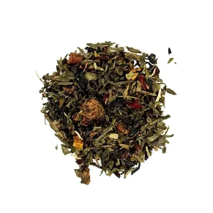 raspberry green loose leaf tea, green tea, c tea house