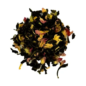 Colorful dried tea leaves blend. rose oolong loose leaf tea, oolong tea, c tea house