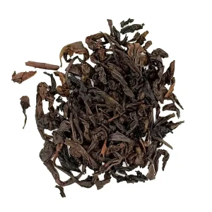 Dried black tea leaves scattered. royal red robe loose leaf tea, oolong tea, c tea house
