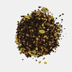 Blend of spices and tea leaves. spiced masala chai loose leaf, chai tea, c tea house