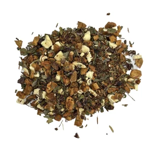 Chocolate Mint Red Tea from C Tea House — a smooth rooibos blend with rich cocoa, refreshing peppermint, and naturally sweet notes for a comforting treat. fall tea, autumn tea