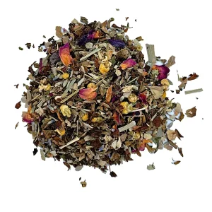 Sundown Herbal Tea by C Tea House – calming caffeine-free herbal blend with chamomile, lemongrass, and mint for a soothing evening relaxation
