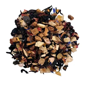 Sunshine Medley Herbal Tea loose-leaf blend from C-Tea House – tropical caffeine-free fruit tea with pineapple, mango, hibiscus, and berries
